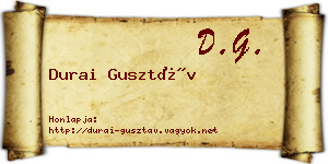Durai Gusztáv névjegykártya