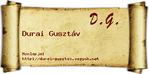Durai Gusztáv névjegykártya