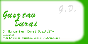 gusztav durai business card